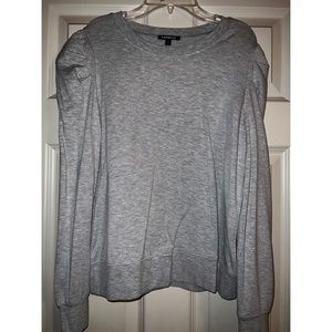 Express Light Gray Peplum Sleeved Long Sleeve